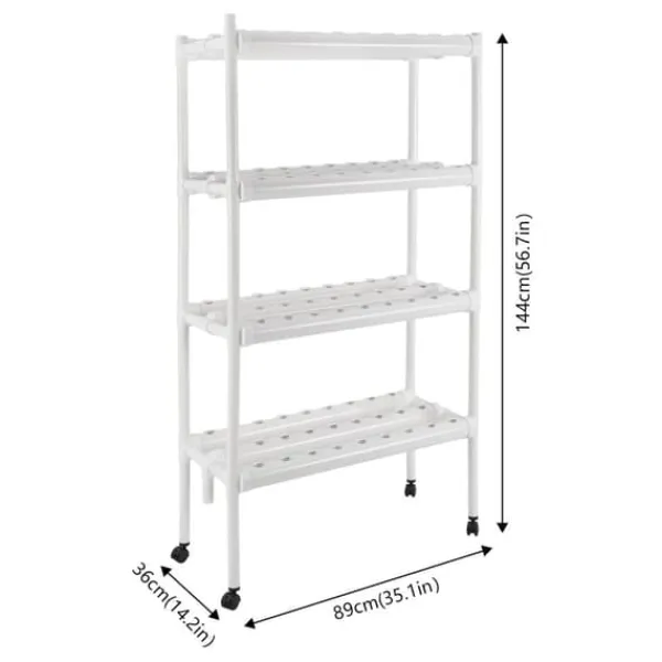 Clearance Hydroponiskt odlingssystem - Planteringskit - 4 lager, 108 platser - Med timer och vattenpump - PVC - För sallad, raps och betor Kit För Växt- & Örtplantering