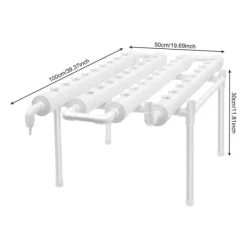 Hot Hydroponiskt odlingssystem - NFT rörkit - 1 Lager - 36 Planteringshål - 4 Rör - PVC-U - Rör Ø6,3 cm - Hålavstånd 8 cm - Vit Kit För Växt- & Örtplantering