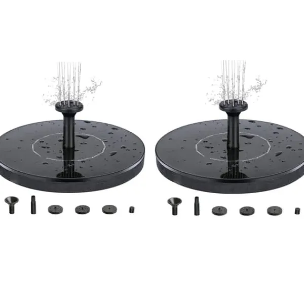 INF 2 Pack Fontän med solceller 16 cm -Solcellsfontän/Vattenfontän