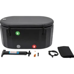 Inflatable Cold Plunge Tub, Portable, Freestanding, Insulated Lid,svart