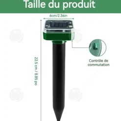 INN Taupe ultrason solarlampa 4PCS 24,6x5,9x5,9cm IP65 vattentät 600mAh 360 grader repellant för djur solrepellenter mot moles Insektsmedel & Djuravvisande Medel
