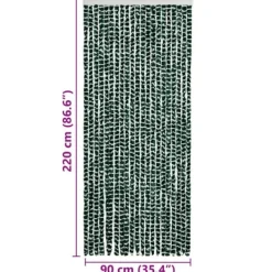 Insektsdraperi i chenille - Skydda mot insekter | Färg: Grön och Vit | Storlek: 90x220 cm