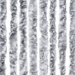 Insektsdraperi med chenillesträngar - Skydda ditt hem mot insekter | Färg: Vit och Grå | Storlek: 90x220 cm