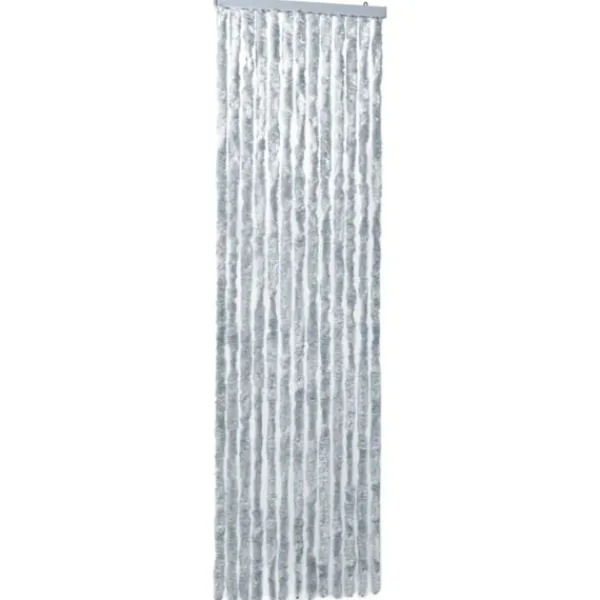 vidaXL Insektsdraperi vit och grå 118x220 cm chenille