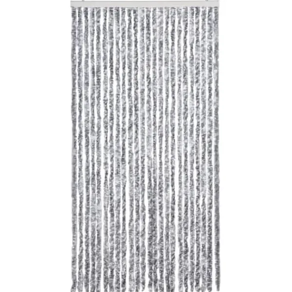Insektsgardin i chenille - Skydda mot insekter | Färg: Vit och Grå | Storlek: 100x200 cm