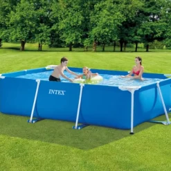 Intex rektangulär ram swimmingpool - 300 x 200 x 75 cm - Blå - ingår Tillbehör CB6
