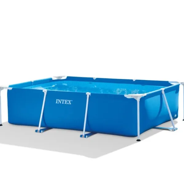 Hot Intex rektangulär ram swimmingpool - 220 x 150 x 60 cm - Blå - ingår Tillbehör A21 Pooler