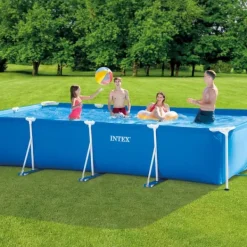 Intex rektangulär ram swimmingpool - 450 x 220 x 84 cm - Blå - ingår Tillbehör CB13