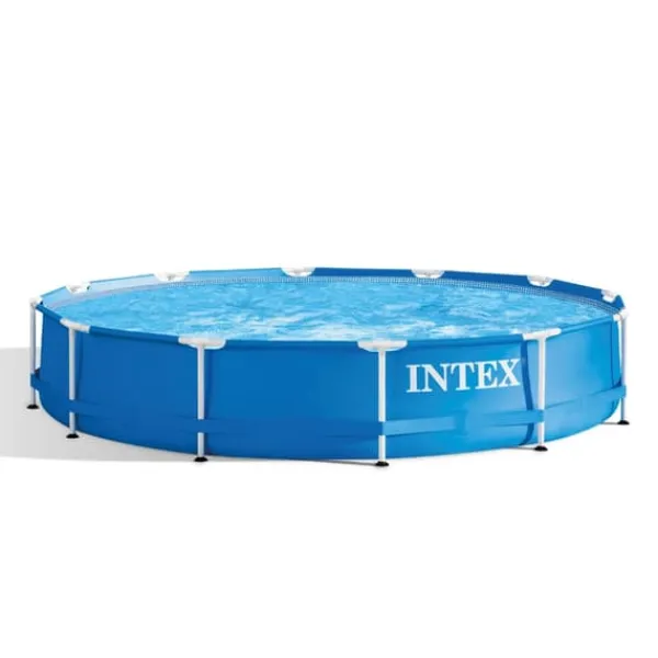 Intex Round Frame Swimming Pool - 366 x 76 cm - Blå - Ingår Tillbehör CB84