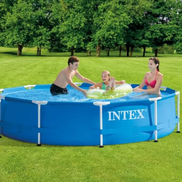 Intex Round Frame Swimming Pool - 305 x 76 cm - Blå - Inklusive Tillbehör - CB15