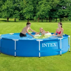 Intex Round Frame Swimming Pool - 305 x 76 cm - Blå - Inklusive Tillbehör - CB91