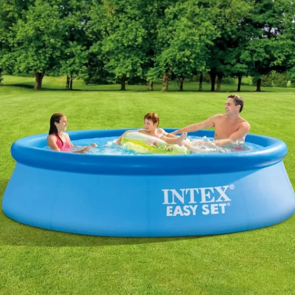 Intex Rund Uppblåsbar Easy Set Pool - 305 x 76 cm - Blå - Ingår Tillbehör CB77 Pooler