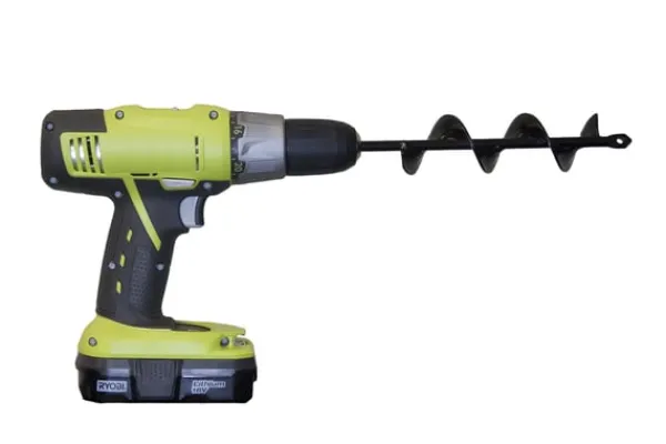 Discount Jordborr till borrmaskin 22 cm stål Svart Trädgårdsverktyg
