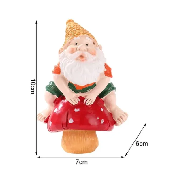 New Jultomten skrivbordsprydnader, heminredning med harts, svampdekorationer med dvärg Trädgårdsprydnader