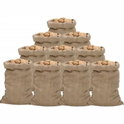 Outlet Jutesäckar 10 st 60x105 cm 100% jute 340 gsm Jord & Sand