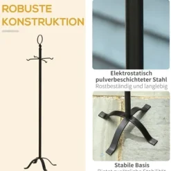 Kaminset 5-delars för inomhus: stativ och verktyg, smidesjärn, 20×20×82,5 cm, svart