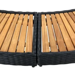 Kant till spabad svart konstrotting och massivt akaciaträ - Spakant - Spakanter - Home & Living