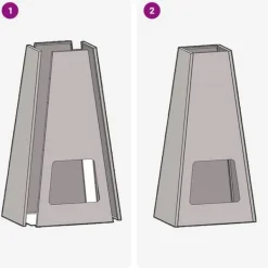 New Kegelformad vedeldad kamin i svart stål | Storlek: 50x35x100 cm | Utomhusvärme & atmosfär Vedeldade Kaminer