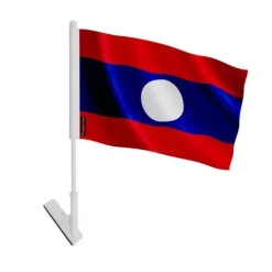Sale Klistermärke - Laos - 14 x 21 cm - Polyester - Lätt - Fram/baksidan Flaggor & Vindstrutar