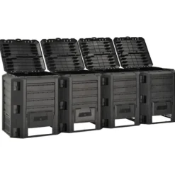 vidaXL Kompostlåda svart 1600 L