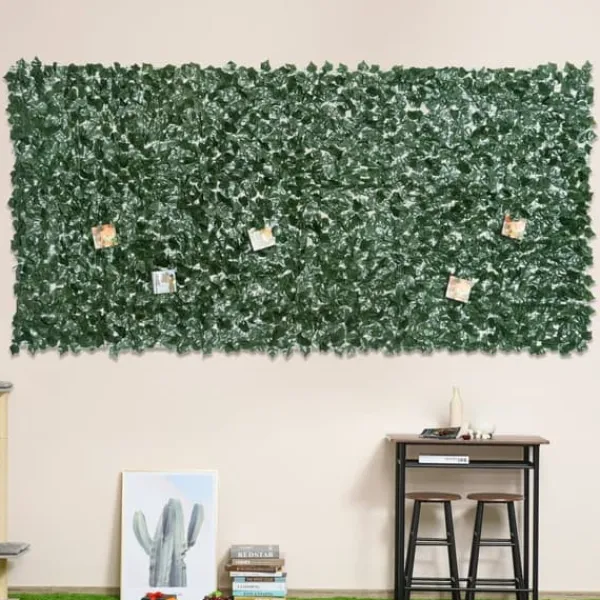 Hot Konstgjord häck 300x150 cm, mörkgrön, insynsskydd för trädgård & balkong Trädgårdsprydnader