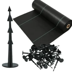 Outlet KOTARBAU® Ogrässkyddande Trädgårdstextil Universal För Ogräs Svart Rulle 110 G/M2 0,6 X 100 M + Pinnar Markduk & Fiberduk