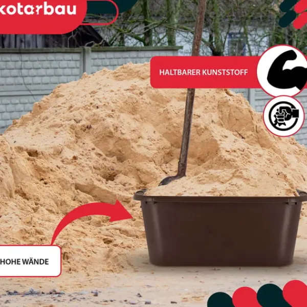 Best KOTARBAU® Rektangulär trädgårdscontainer Murbrukscontainer 45 l brun 3-pack Trädgårdskorgar