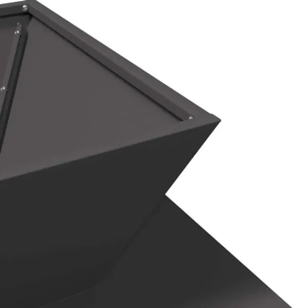 Kubisk eldstad i stål för utomhusbruk – Industristil | Färg: Svart | Storlek: 50x50x40 cm