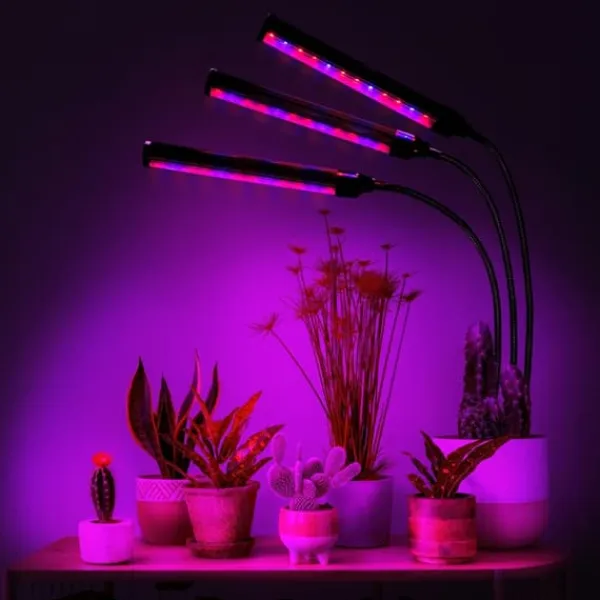 LED-växtlampa 72 dioder TIMER 25 W hemmaodling utan nätadapter