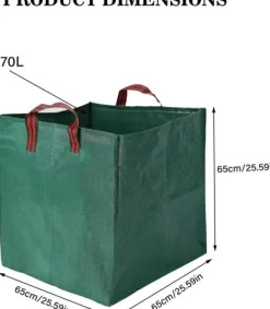 Discount Lollanda 2-pack Trädgårdssäckar 270L – Självstående Trädgårdspåsar med Handtag 65x65x65 cm, för Löv, Gräs, Ved & Trädgårdsavfall Trädgårdskorgar