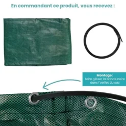 Clearance Lot 5 Trädgårdsväska 272L med vattentäta handtag SKYLANTERN - Grön - Återanvändbar Trädgårdskorgar