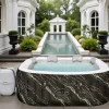 Lyxig jacuzzi – Ø180 cm – 799L – 120 strålar – Värmer upp till 40°C – Frostskydd – Isolerande lock – Bubbelbad för inomhus och utomhus – 4 personer – | CDON
