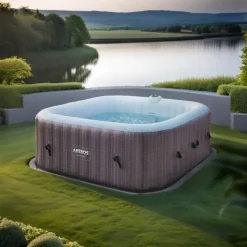 Lyxig uppblåsbar jacuzzi – 2-3 personer – Ø170 cm – 110 luftstrålar – vintersäker – inklusive tillbehör