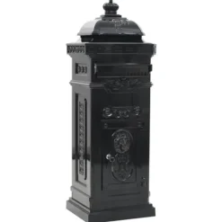 Discount Markpostlåda vintage stil rostfri aluminium svart Postlådor & Brevlådor