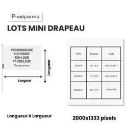 Miniatyrflagga - Flerfärgad - 30 x 45 cm - 50 stycken - Polyester - Lätt och robust