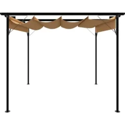 Hot Mångsidig pergola med infällbart tak i taupe | Storlek: 3x3 m | Material: Stål 180 g/m² Valvbågar, Spaljéer, Bersåer & Pergolor