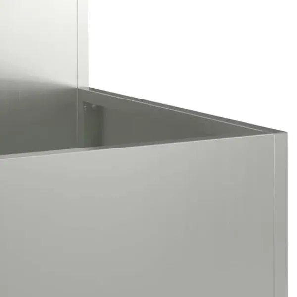 Sale Moderna planteringslådan i galvaniserat stål | Storlek: 100x100x48 cm | Färg: Grå Planteringsbänkar