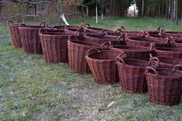 Hot Mörk rottingkorg för skörd av frukt, grönsaker, potatis, blomkruka, rökt ballong, 50 cm, utan insats Trädgårdskorgar