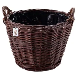 Hot Mörk rottingkorg för skörd av frukt, grönsaker, potatis, blomkruka, rökt ballong, 50 cm, utan insats Trädgårdskorgar