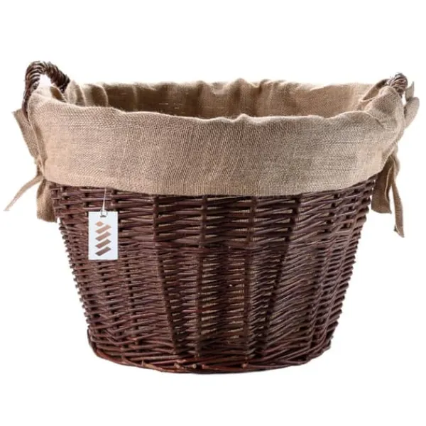Sale Mörk rottingkorg för skörd av frukt, grönsaker, potatis, blomkruka, rökballong, 30 cm, utan insats Trädgårdskorgar