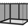 Myggnät för paviljong, hållbar polyester, enkel installation, universell passform,360x360cm (12x12ft) = 360x360cm (12x12ft), Svart