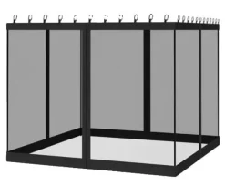 Myggnät för paviljong, hållbar polyester, enkel installation, universell passform,360x360cm (12x12ft) = 360x360cm (12x12ft), Svart