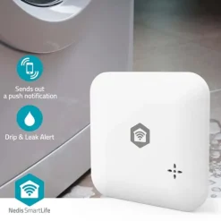 Outlet Nedis SmartLife Water Detector | Wi-Fi | Batteridriven | Förlängning ingår | Max. batteritid: 24 Månader | 80 dB | Vit Läckagedetektorer