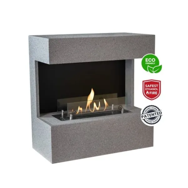 New Nova BC bioetanol väggspis - Betongutseende - 2 KW värme Öppna Spisar