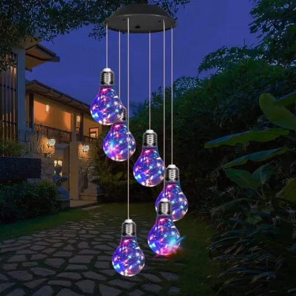 Sale OBOSOE Bulb Solar Festival Vindklockor, Färgförändring Vindklockor Utomhus Inomhusdekoration, Led Ljus för Balkong, Sovrum, Party, Gård, Fönster, Vinddekoration