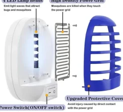 OBOSOE Elektrisk Myggdödare/Insektsdödare 2-pack – Inomhus & Utomhus Myggfångare, Flugdödare med Stickkontakt