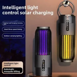 OBOSOE 2-i-1 Portabel Myggdödare/Mygglampa – USB & Solenergi, Uppladdningsbar Insektsdödare Myggfångare Insektsmedel & Djuravvisande Medel