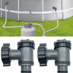 Clearance OBOSOE 2-pack slangkopplingar med vattenstopp – För 1,5-tums poolslang – Passar filterpumpar Pool- & Spatillbehör