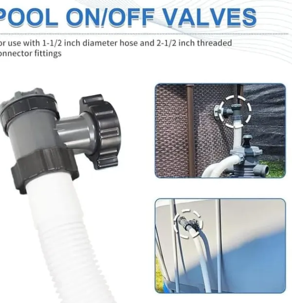 Clearance OBOSOE 2-pack slangkopplingar med vattenstopp – För 1,5-tums poolslang – Passar filterpumpar Pool- & Spatillbehör
