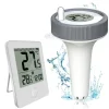 OBOSOE Trådlös Flytande Pooltermometer med Fjärravläsning, LED-display & RCC – Vattentålig IPX8, Perfekt för Pool & Spa